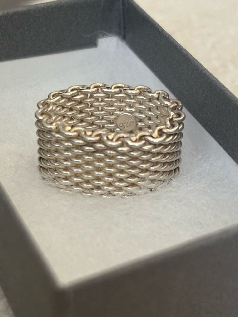 Sterling Silver Woven Stackable Ring - Silver 6.5
